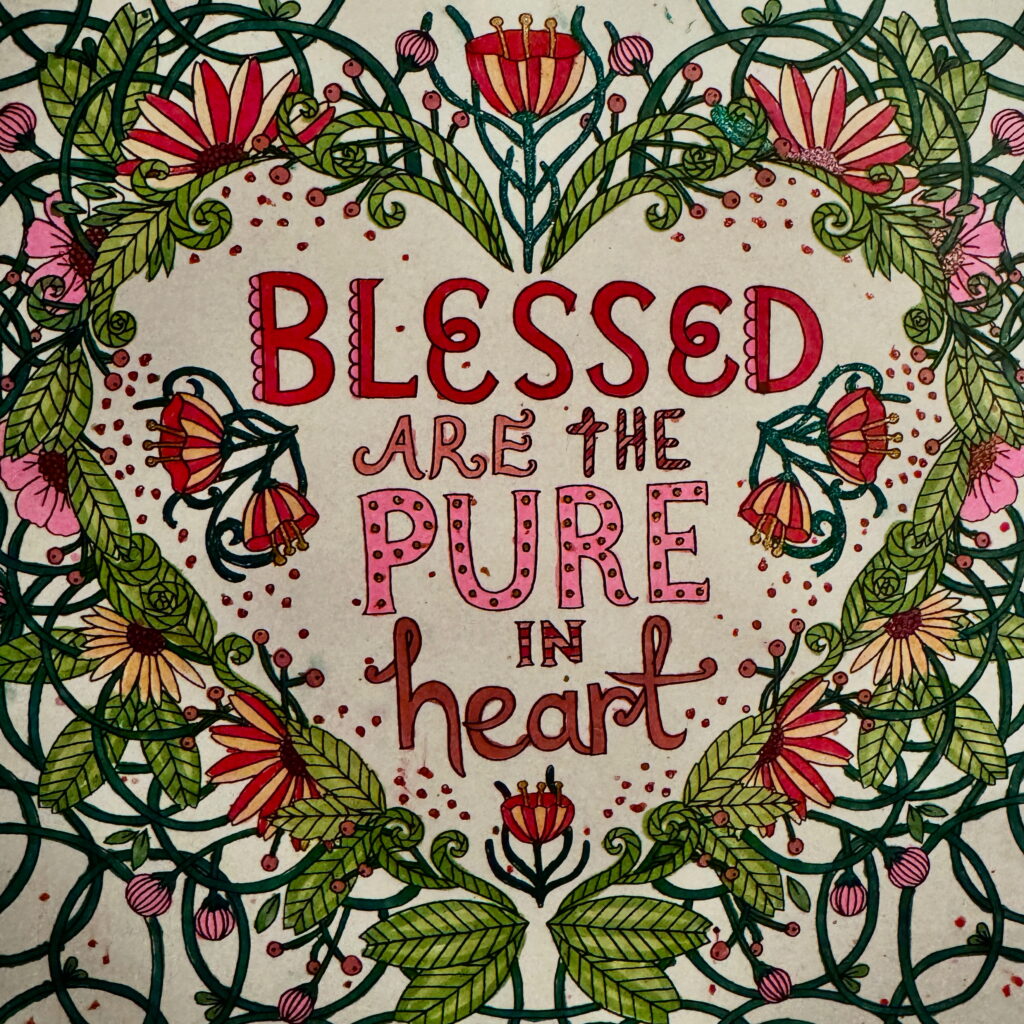 blessed are the pure in heart coloring page